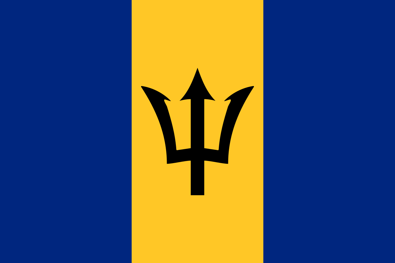 علم جمهورية " باربادوس " (ويكيبيديا)