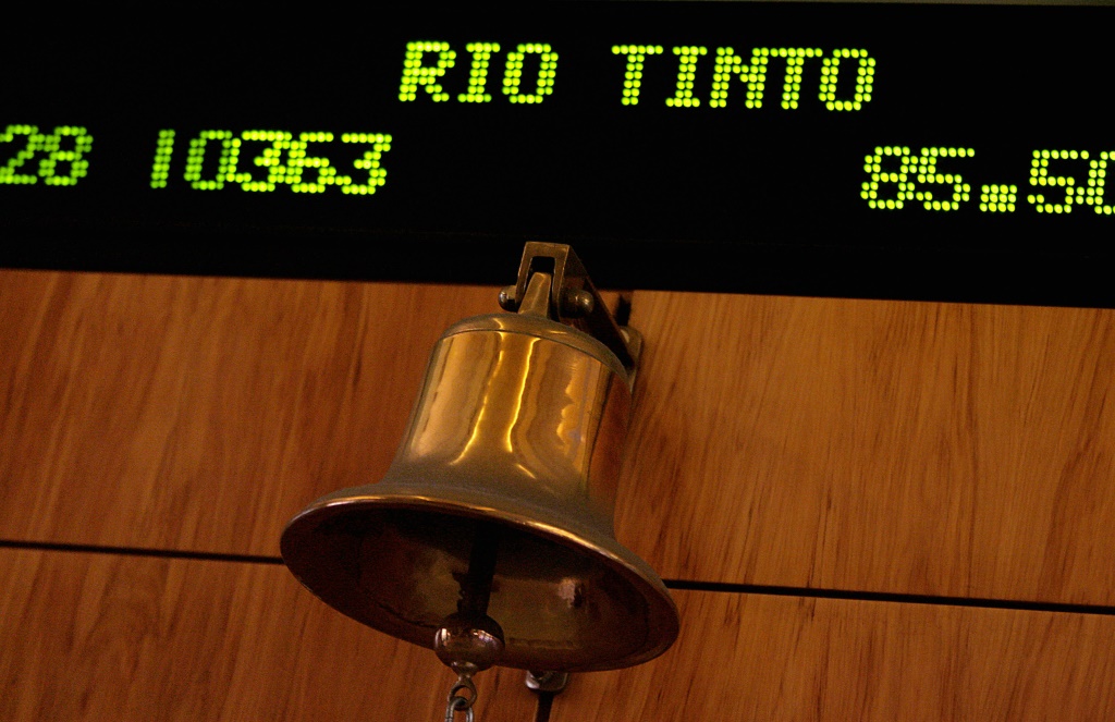 سعر سهم مجموعة التعدين الأسترالية ريو تينتو في 10 آب/أغسطس 2007 في بورصة سيدني (أ ف ب)