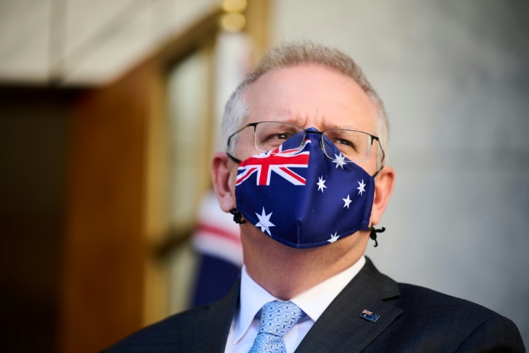 صورة مؤرخة في 17 آب/أغسطس 2021 لرئيس الوزراء الأسترالي سكوت موريسون في كانبيرا (ا ف ب)