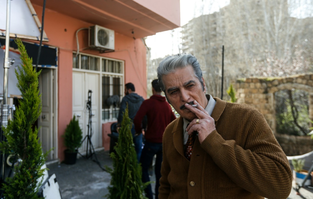 صورة للممثل السوري عباس النوري التقطت في 29 آذار/مارس 2022 خلال تصوير مسلسل 