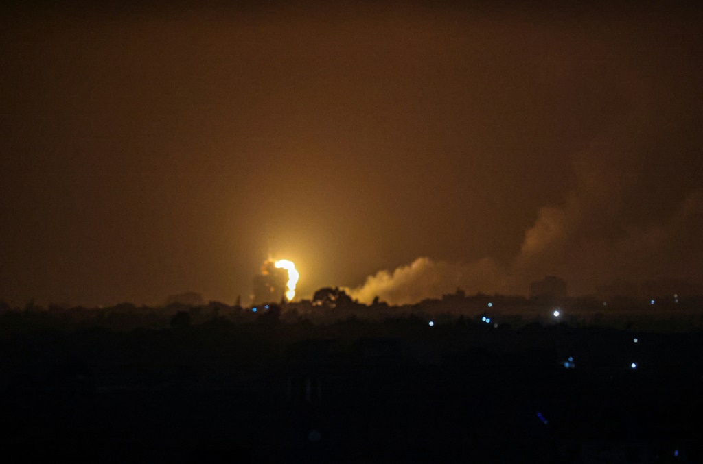 غارة اسرائيلية على رفح جنوب قطاع غزة 19 نيسان/ابريل 2022(ا ف ب)