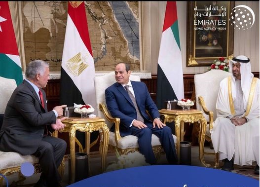 زعماء الأمارات ومصر والأردن تبحث العلاقات الدبلوماسية (وام)