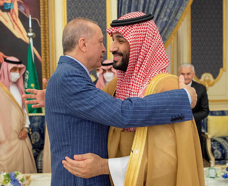 الأمير محمد بن سلمان والرئيس التركي رجب طيب إردوغان (واس)