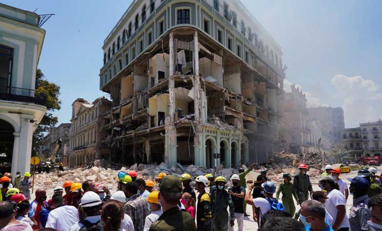 ذكرت الرئاسة الكوبية أنّ حصيلة الانفجار بلغت 18 قتيلا و64 جريحا (ا ف ب)