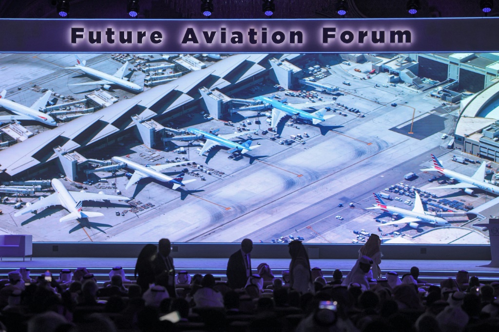 جانب من "مؤتمر مستقبل الطيران" في الرياض في 9 أيار/مايو 2022 (ا ف ب)