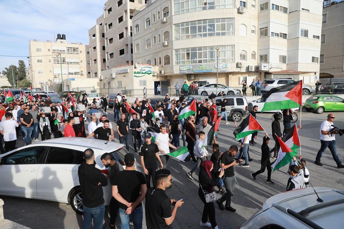 صورة للمظاهرات في القدس (وفا)