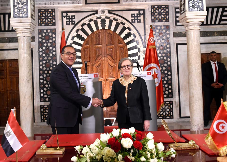 الدكتور مصطفى مدبولي، رئيس مجلس الوزراء، و نجلاء بودن، رئيسة الحكومة التونسية (مجلس الوزراء المصري )