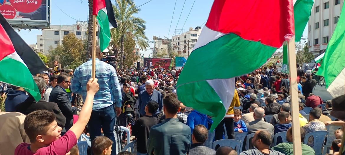مسيرة حاشدة وسط غزة نصرة للمسجد الأقصى (وفا)