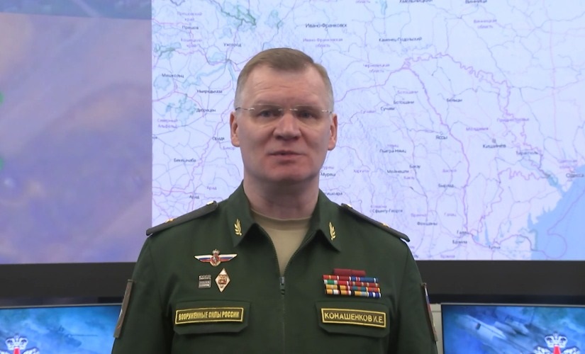 الممثل الرسمي لوزارة الدفاع في الاتحاد الروسي ، اللواء إيغور كوناشينكوف. (تاس)