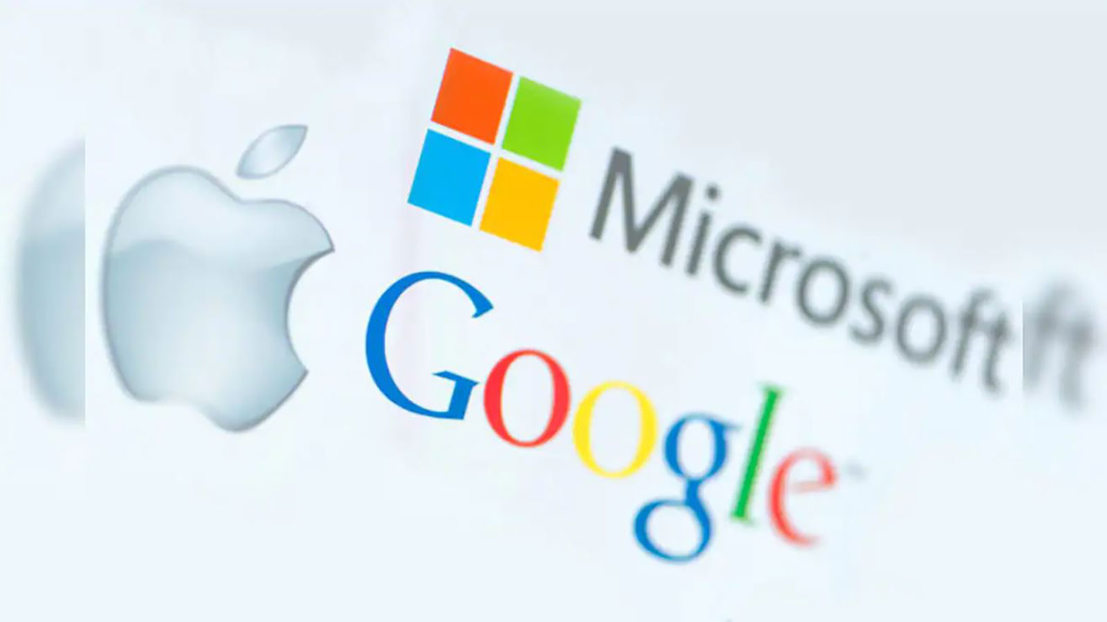 شعار شركات "غوغل" و"أبل" و"مايكروسوفت" (مواقع اليكترونية)