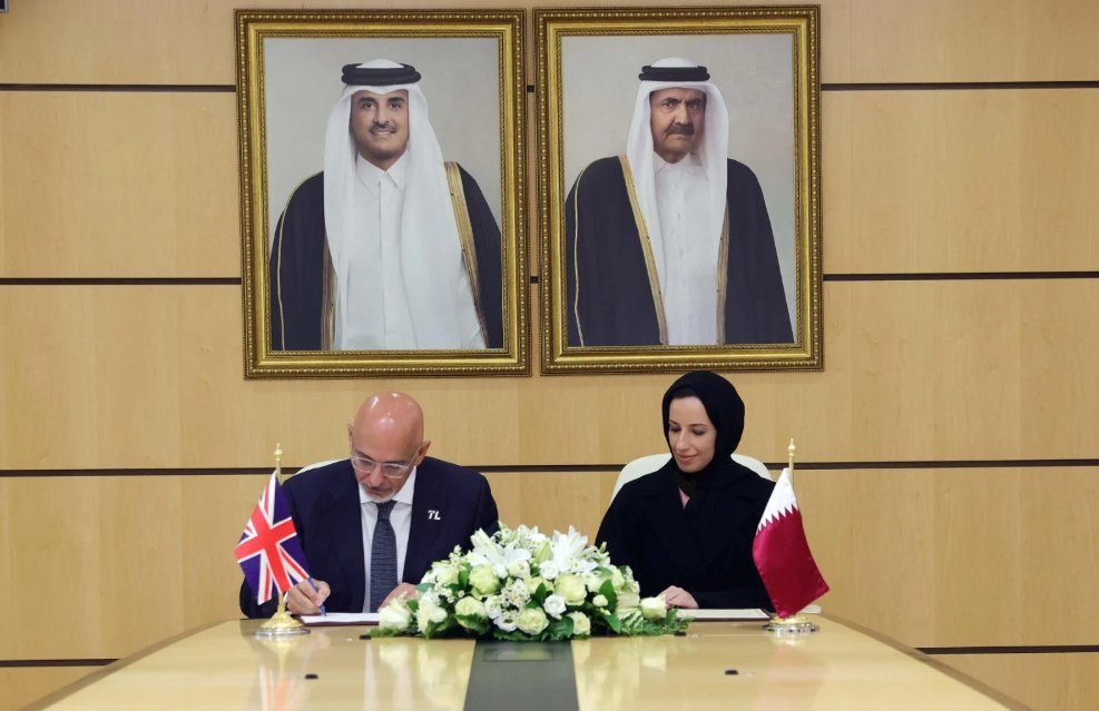 دولة قطر وحكومة المملكة المتحدة توقع على مذكرة تفاهم بشأن تعزيز العلاقات الثنائية بين الدولتين