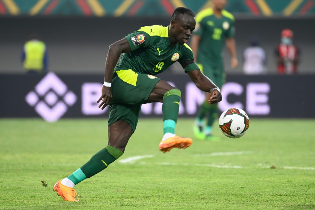 مهاجم السنغال ساديو مانيه خلال المباراة ضد الرأس الأخضر في ثمن نهائي كأس الأمم الإفريقية في 25 يناير 2022 (ا ف ب)