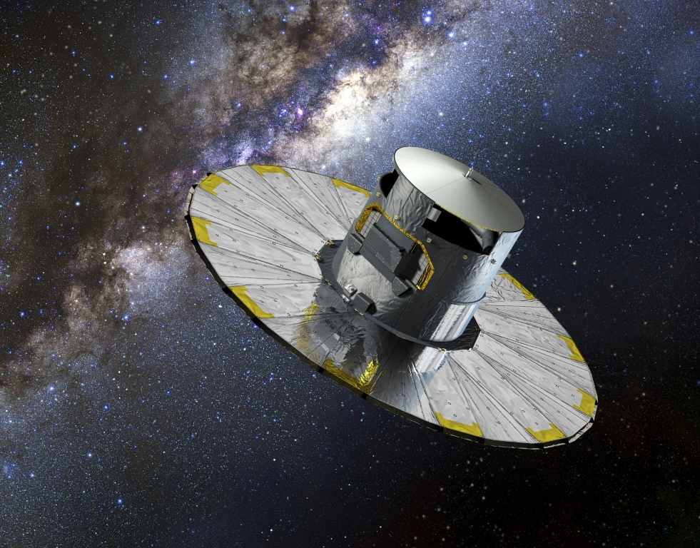 صورة معدّة فنياً مؤرخة في 8 آب/أغسطس 2013 للتلسكوب "غايا" ومجرة درب التبانة (ا ف ب)