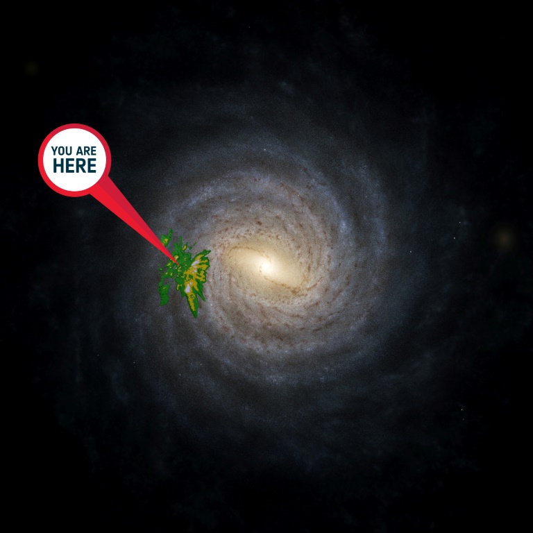 "أنت هنا": خريطة مجرة ​​درب التبانة باستخدام بيانات Gaia (أ ف ب)