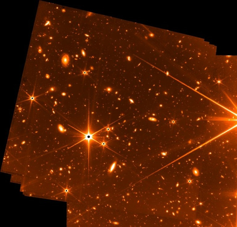 صورة نشرتها وكالة ناسا التقطها جهاز رصد الإرشاد الدقيق التابع لتلسكوب جيمس ويب (ا ف ب)