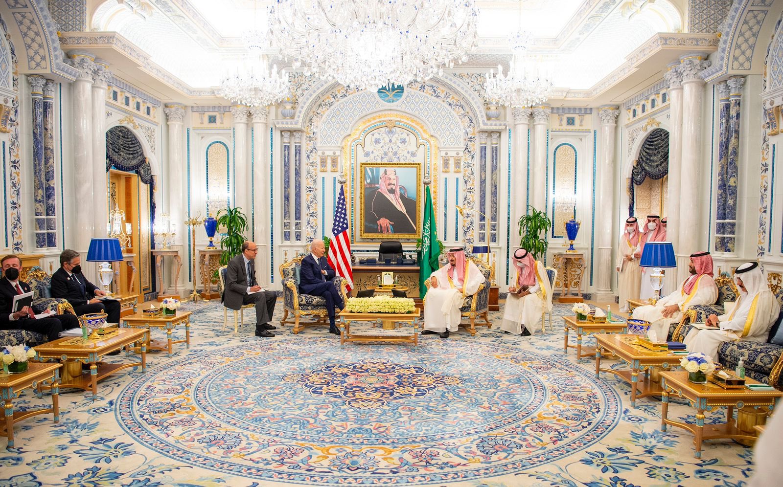 من لقاء الملك السعودي والرئيس الأميركي (واس)