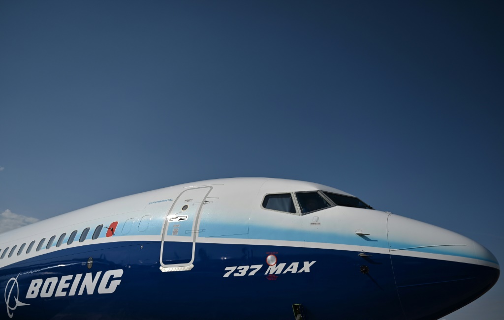 طائرة بوينغ 737 ماكس في معرض فارنبورو للطيران بتاريخ 18 تموز/يوليو 2022 (أ ف ب)