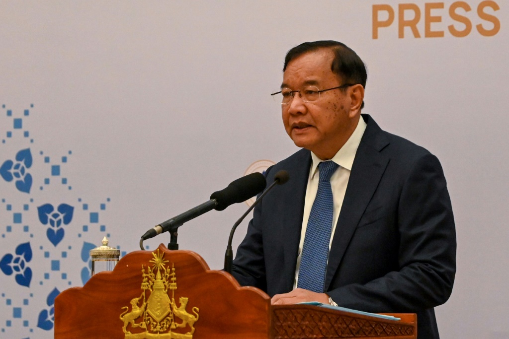 وزير خارجية كمبوديا براك سوكون في بنوم بنه بتاريخ 6 آب/اغسطس 2022 (ا ف ب)