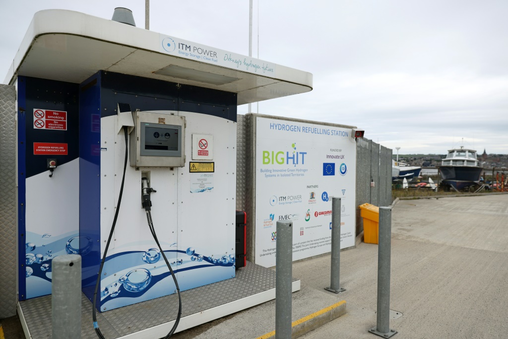 محطة لبيع وقود الهيدروجين في كيركوال بشمال المملكة المتحدة، في 6 أيلول/سبتمبر 2021 (أ ف ب)