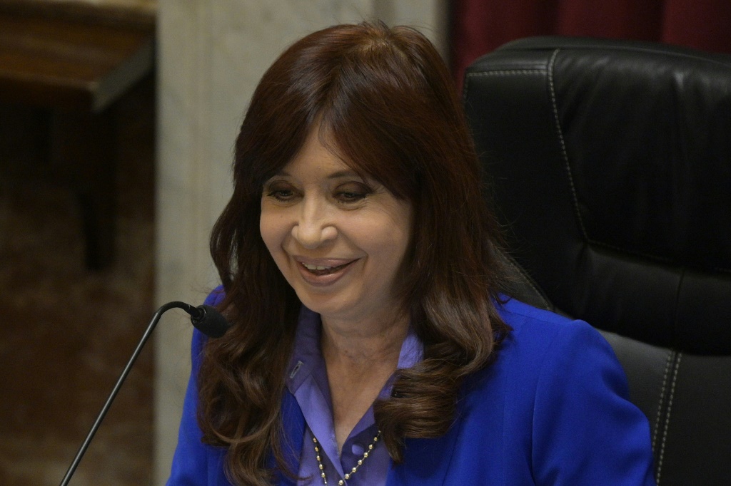 كريستينا كيرشنر خلال جلسة لمجلس الشيوخ في 10 آب/أغسطس 2022 في بوينوس ايرس (ا ف ب)