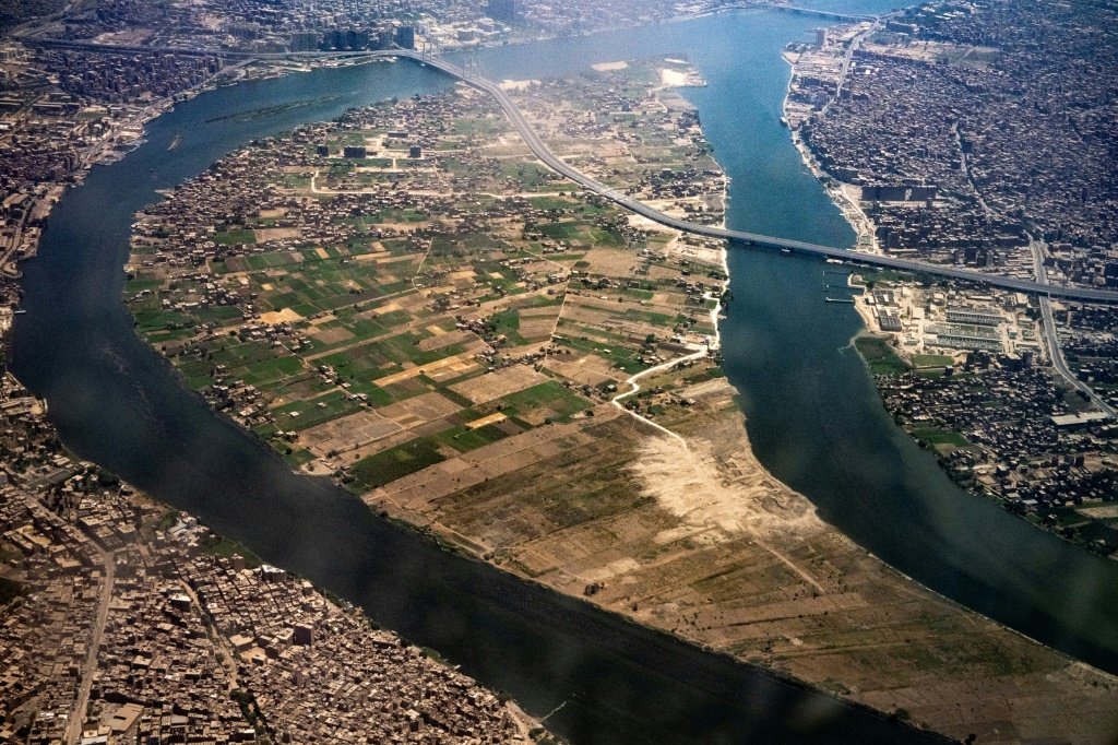 لقطة من الجو لجزيرة الوراق شمال القاهرة في 14 أيرا/مايو 2022 (ا ف ب)