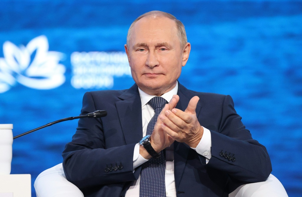 الرئيس الروسي فلاديمير بوتين خلال المنتدى الاقتصادي الشرقي في مدينة فلاديفوستوك الروسية في 7 أيلول/سبتمبر 2022 (ا ف ب)