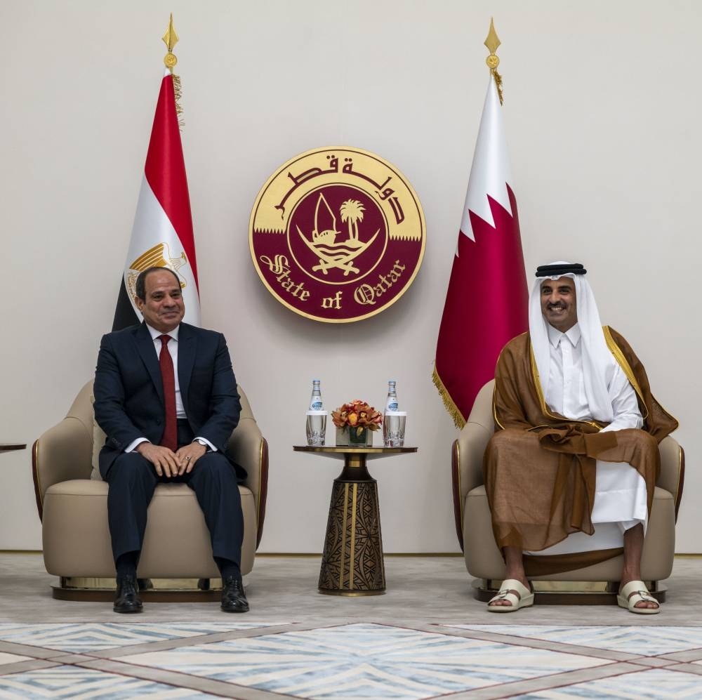 أمير قطر والرئيس المصري (قنا)