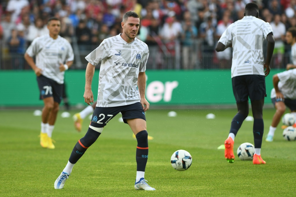 لاعب وسط مرسيليا جوردان فيريتو قبل مباراة بريست في 14 آب/أغسطس 2022 (ا ف ب)