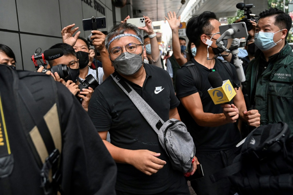  ألقي القبض على رونسون تشان، رئيس جمعية الصحفيين في هونغ كونغ، في وقت سابق من هذا الشهر(ا ف ب).