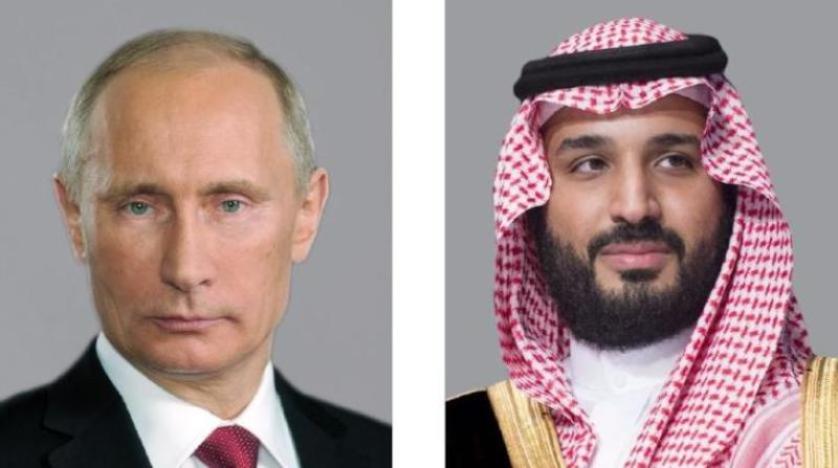 ولي العهد السعودي الأمير محمد بن سلمان والرئيس الروسي فلاديمير بوتين (الخارجية السعودية)