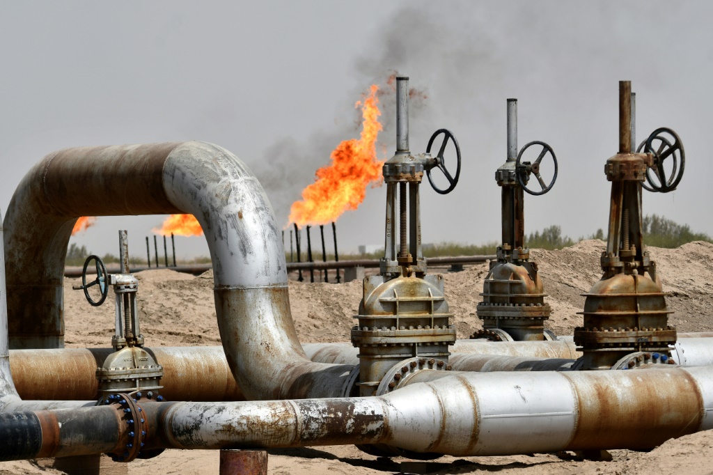 صورة من حقل الناصرية النفطي في جنوب العراق بتاريخ 21 آب/أغسطس 2022 (ا ف ب)