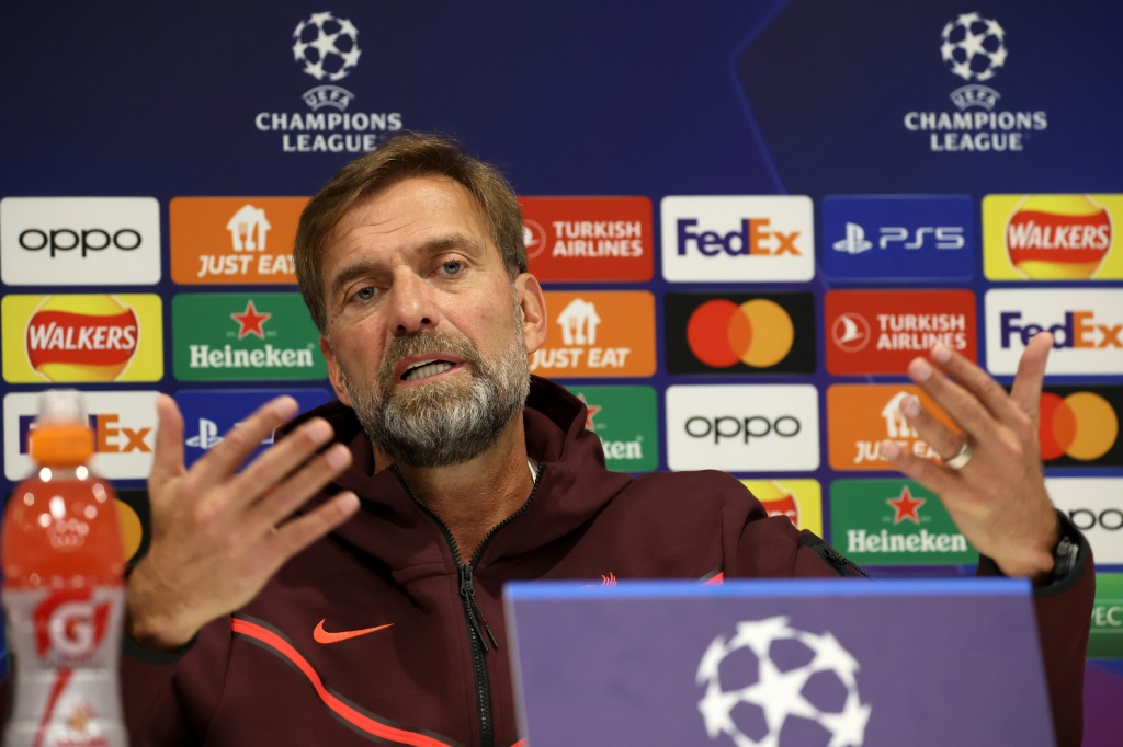 المدرب الالماني لليفربول الانكليزي يورغن كلوب خلال مؤتمر صحافي. ليفربول، شمال غرب انكلترا، في 3 تشرين الاول/اكتوبر 2022 (ا ف ب)