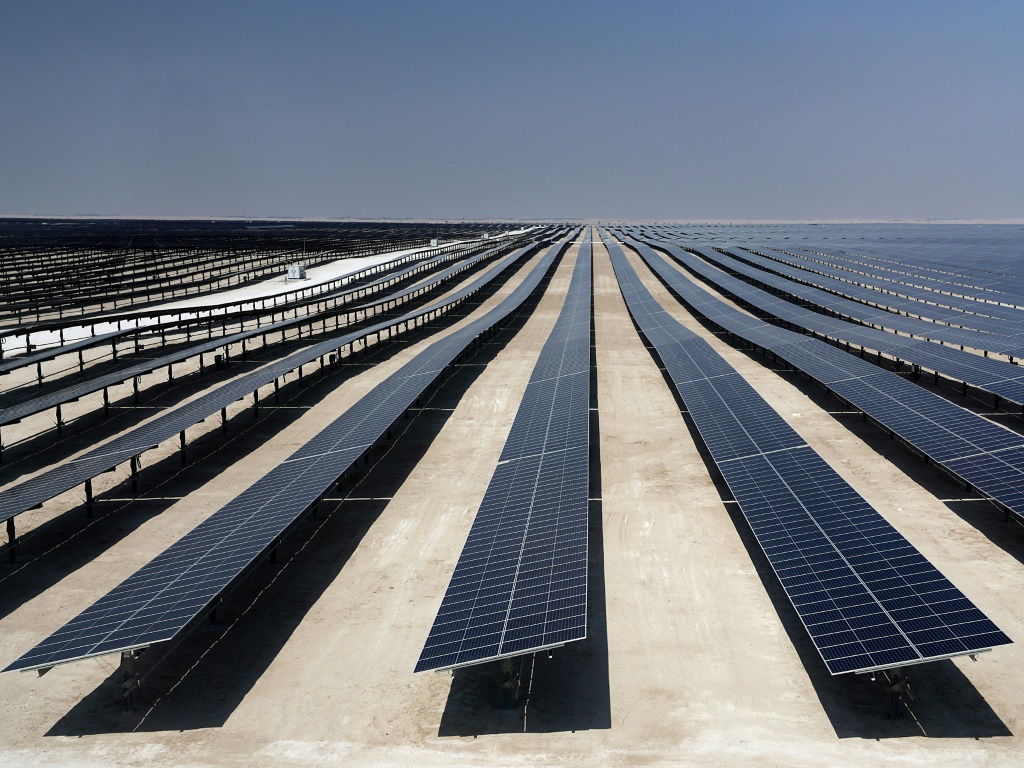محطة الخرسعة للطاقة الشمسية في قطر في صورة ملتقطة في 18 تشرين الأول/أكتوبر 2022 (أ ف ب)