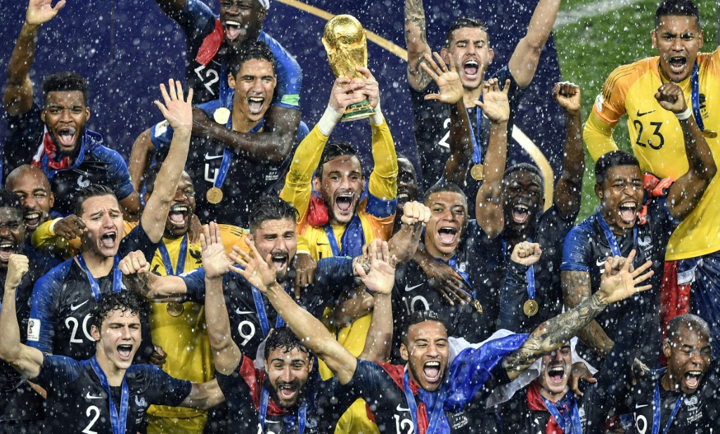 توجت فرنسا بلقبها الثاني في كأس العالم في مونديال روسيا في ملعب لوجنيكي في العاصمة موسكو في 15 تموز/يوليو 2018 (ا ف ب)