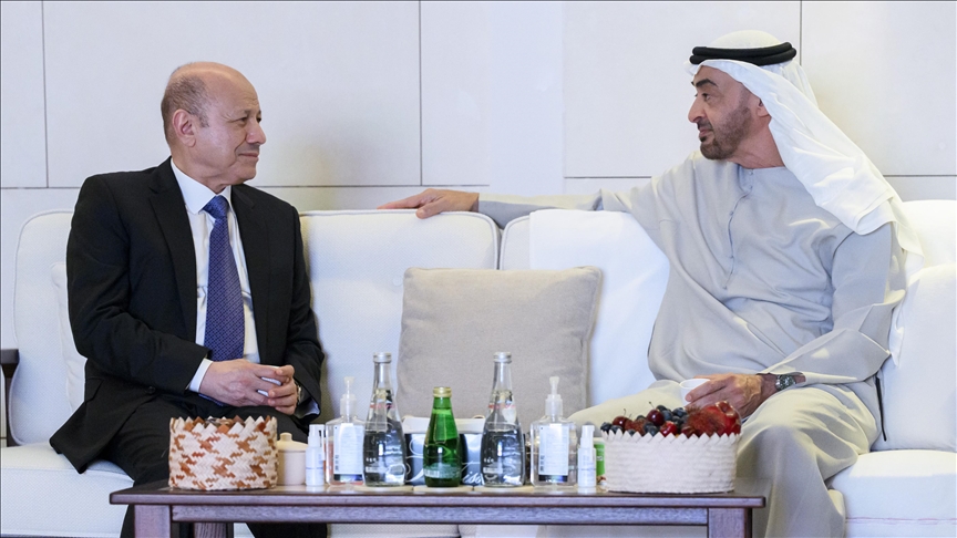 رئيسا الإمارات ومجلس القيادة اليمني يبحثان العلاقات الثنائية