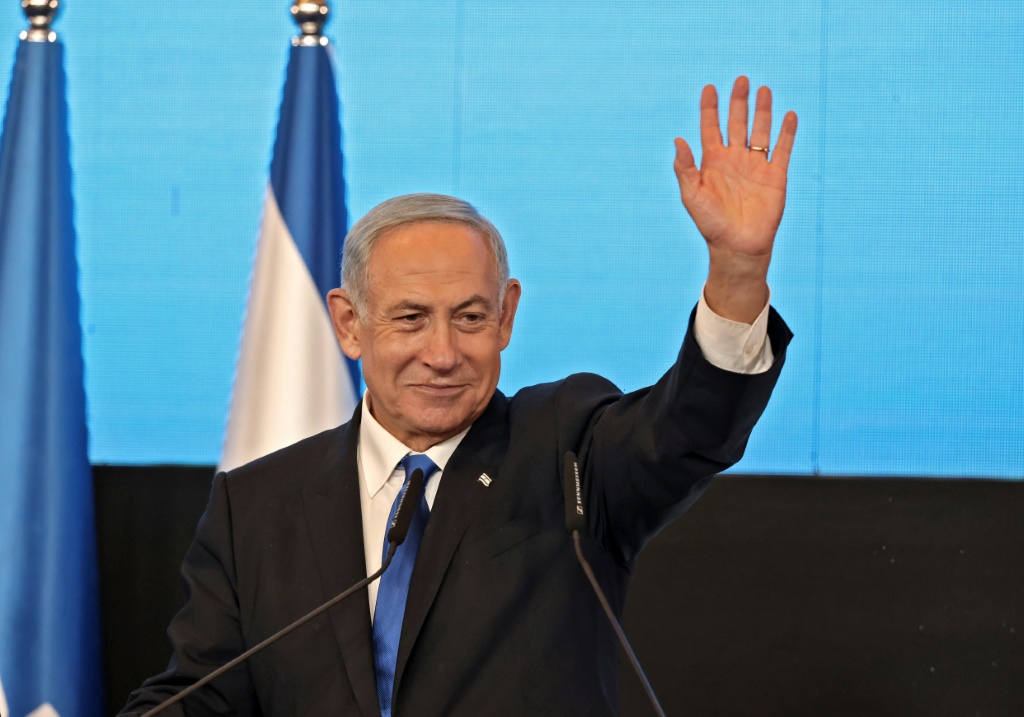 رئيس الوزراء الإسرائيلي بنيامين نتانياهو في الثاني من تشرين الثاني/نوفمبر 2022 (ا ف ب)
