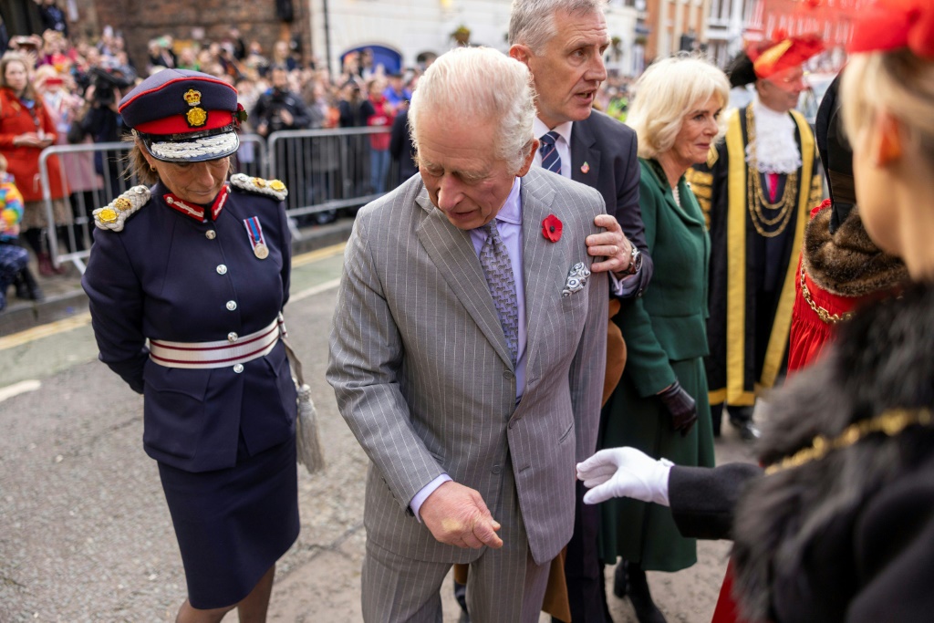 الملك تشارلز الثالث في مدينة يورك شمال إنكلترا في التاسع من تشرين الثاني/نوفمبر 2022 (ا ف ب)