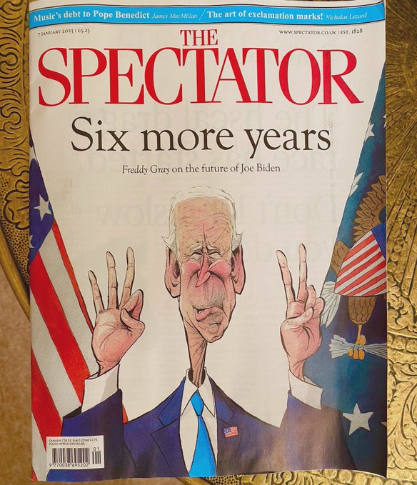 أظهر غلاف المجلة سيد البيت الأبيض وهو محتار بعد أصابعه، في إشارة إلى أنه لا يعرف عد الأرقام (مواقع التواصل)