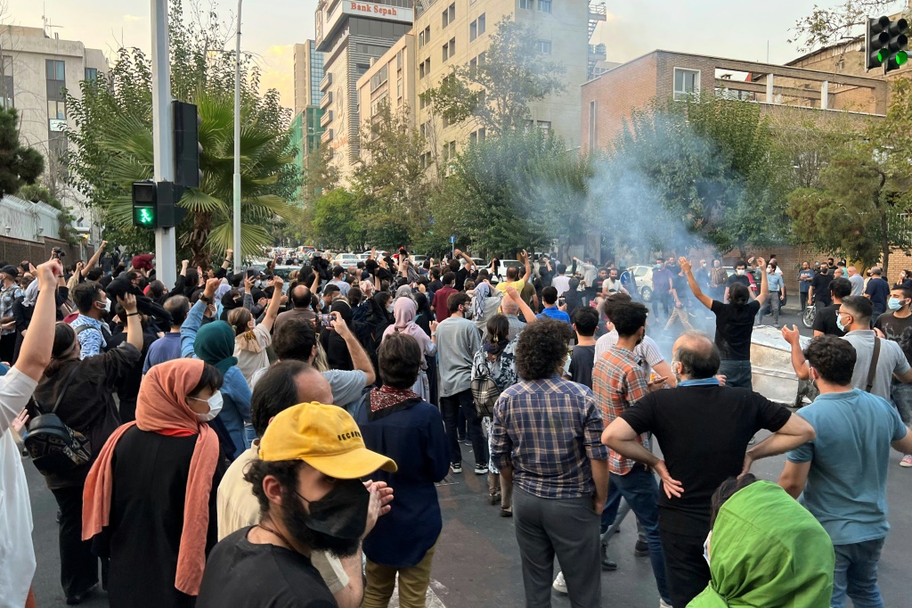 من الاحتجاجات الإيرانية (ا ف ب)