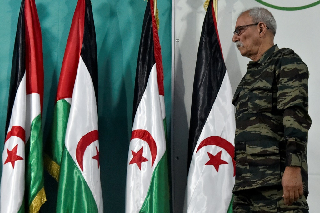 الأمين العام لجبهة بوليساريو إبراهيم غالي في مدينة تندوف الجزائرية بتاريخ 13 كانون الثاني/يناير 2023 (ا ف ب)