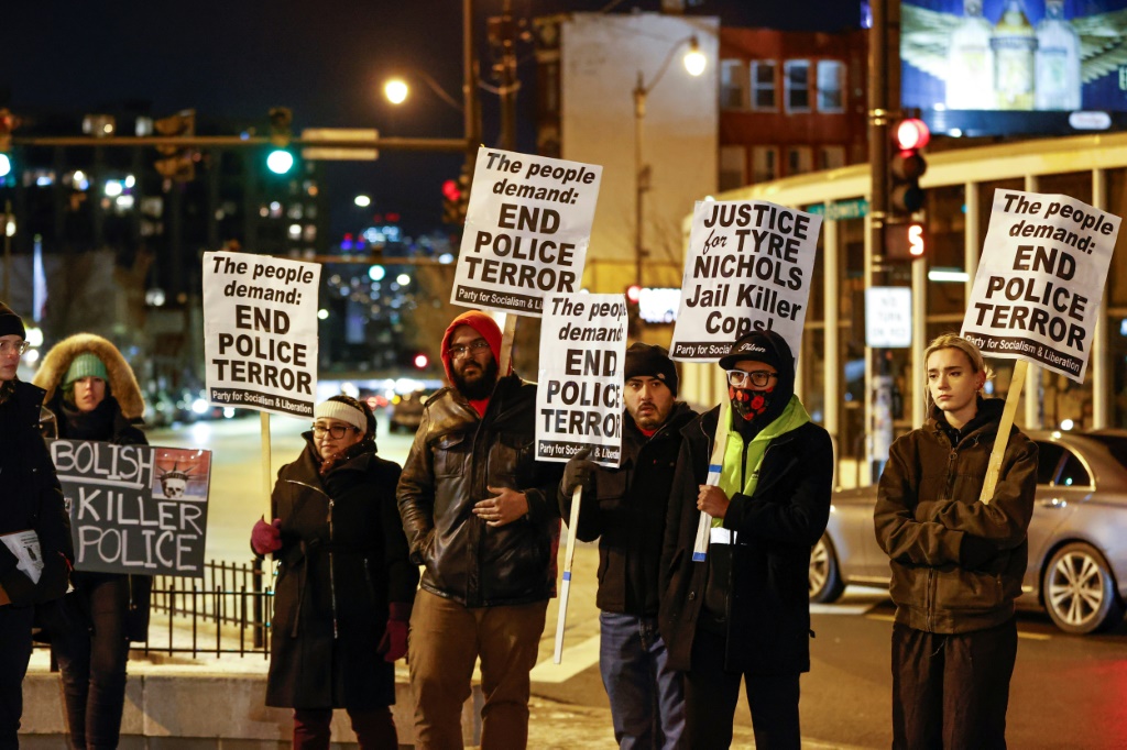 تظاهرة في شيكاغو بتاريخ السابع والعشرين من كانون الثاني/يناير 2023 (ا ف ب)