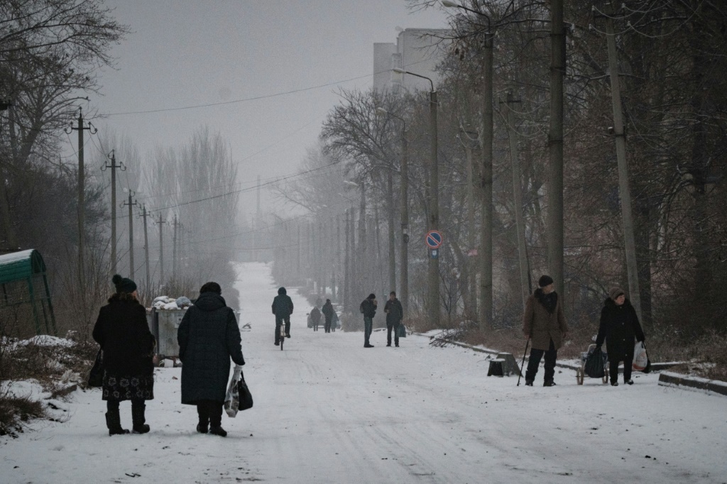 مشهد عام لباخموت بمنطقة دونيتسك، في 30 كانون الثاني/يناير 2023 (ا ف ب)