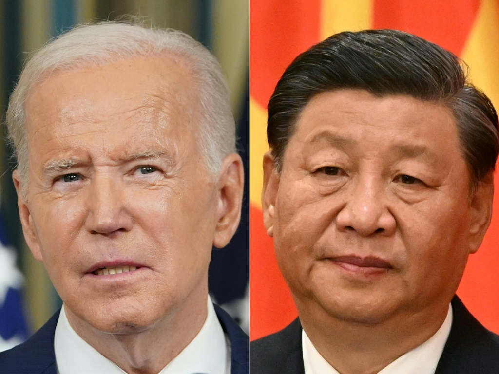صورة مركّبة في 11 تشرين الثاني/نوفمبر 2022 تُظهر الرئيس الأميركي جو بايدن والرئيس الصيني شي جينبينغ (ا ف ب)