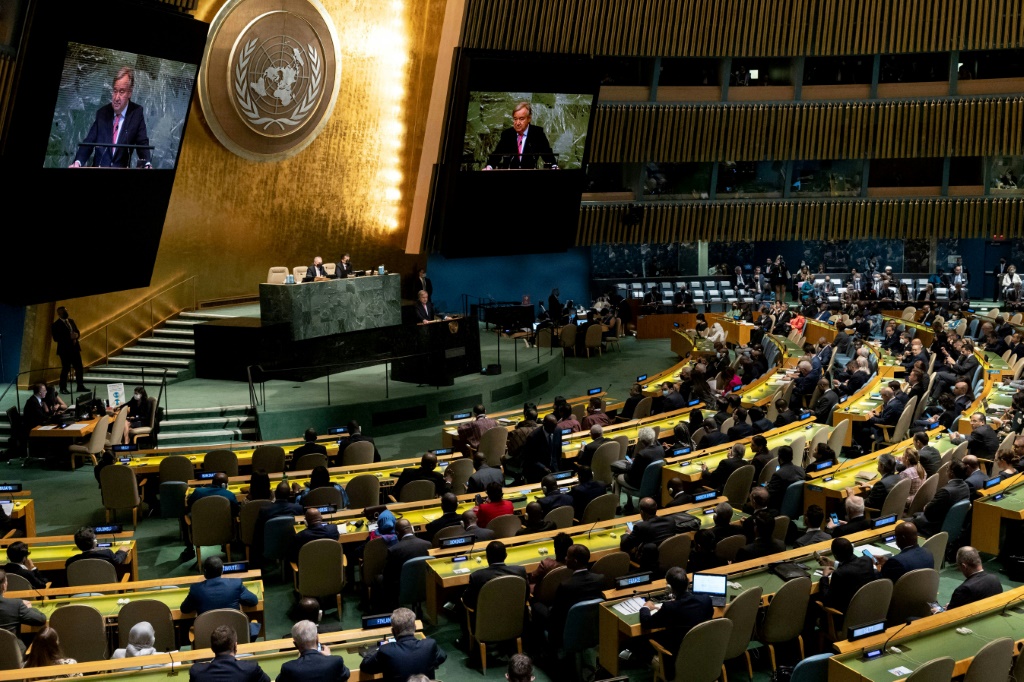 الأمين العام للأمم المتحدة أنطونيو غوتيريش في نيويورك بتاريخ 20 أيلول/سبتمبر 2022 (أ ف ب)