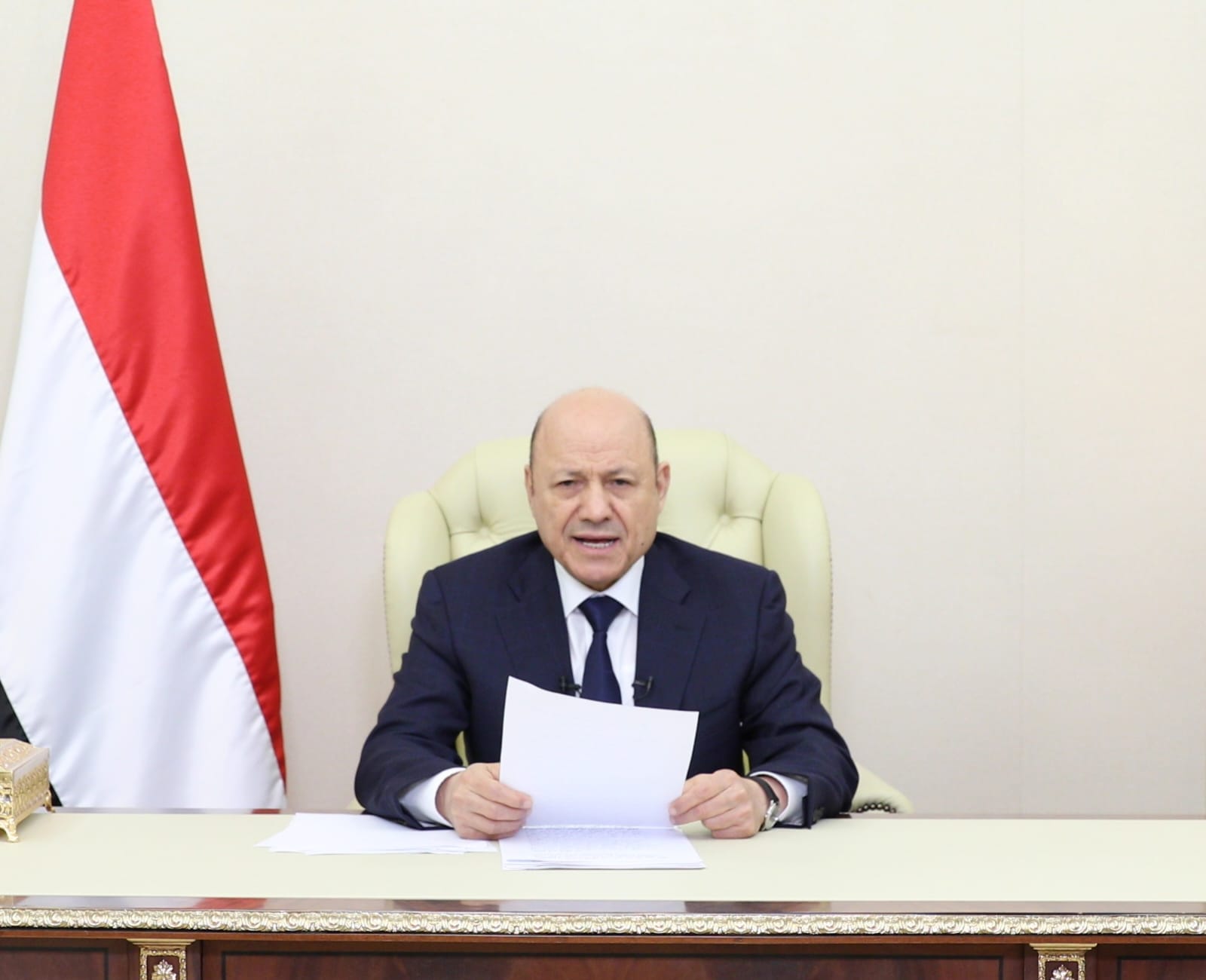 الرئيس رشاد محمد العليمي رئيس مجلس القيادة الرئاسي اليمني (سبأ)