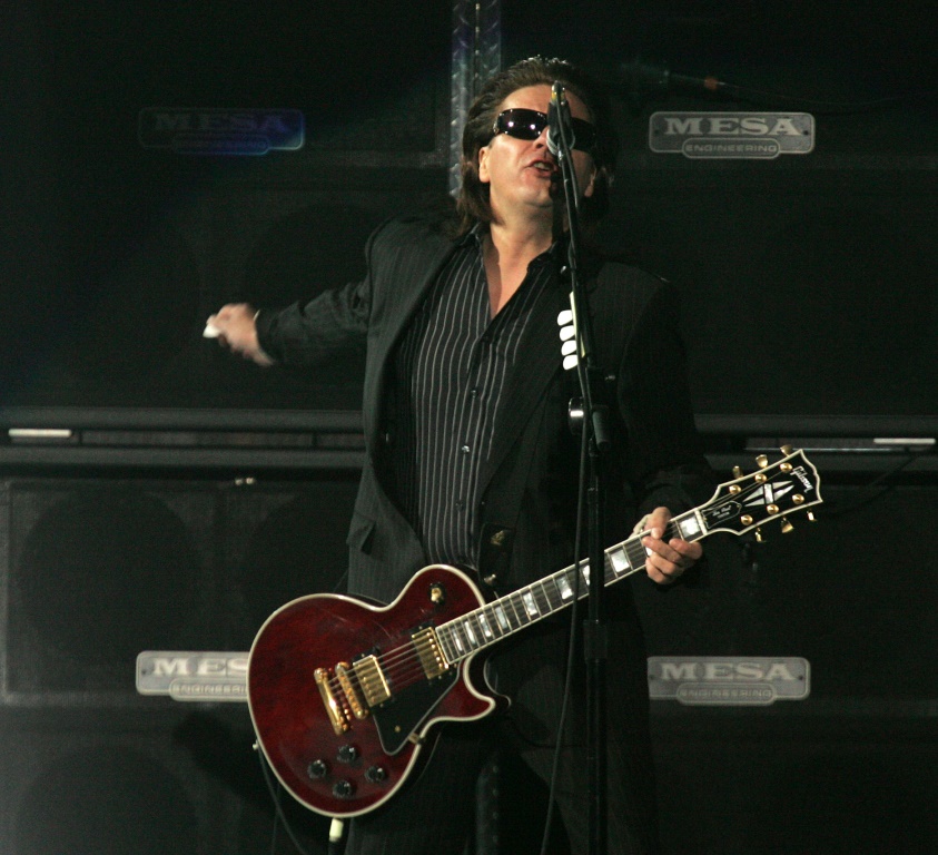 آندي تايلور خلال حفلة لفرقة "دوران دوران" في لاس فيغاس في تشرين الأول/أكتوبر 2005 (ا ف ب)