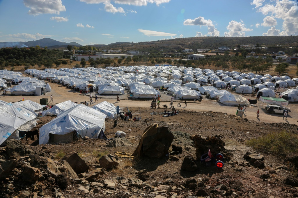 مخيم كارا تيبي للاجئين والمهاجرين على جزيرة ليسبوس في 14 تشرين الأول/أكتوبر 2020 (ا ف ب)