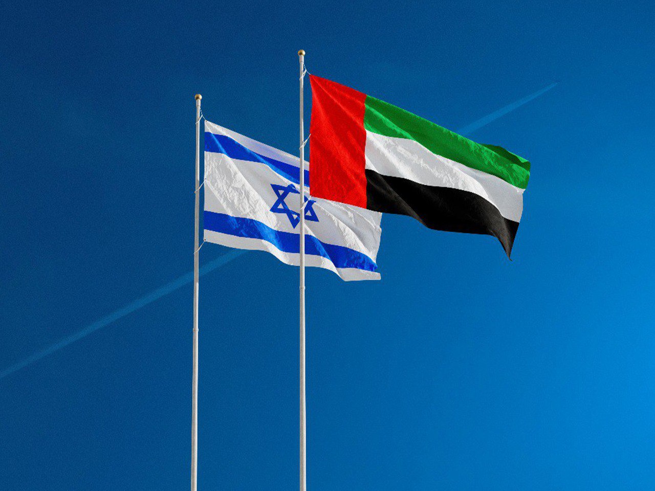 علم الإمارات وعلم اسرائيل (وام)