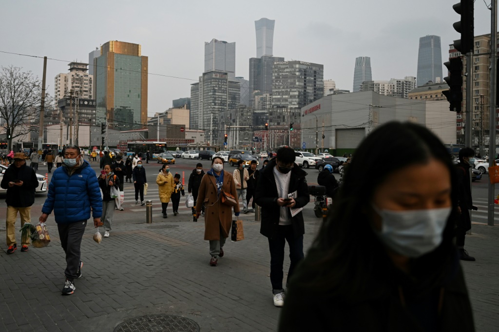 احد شوارع بكين في 17 آذار/مارس 2023 (ا ف ب)