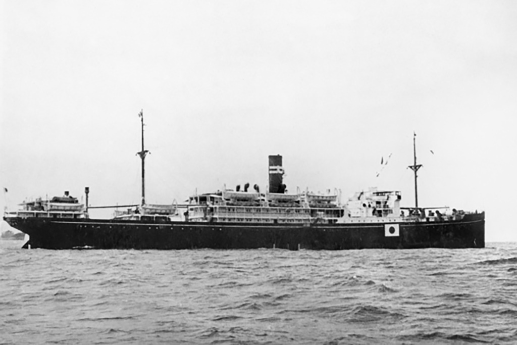 السفينة اليابانية "مونتيفيديو مارو" في البحر في 1941 (ا ف ب)